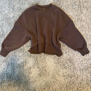 Women's Brown Cropped Sweatshirt